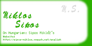 miklos sipos business card